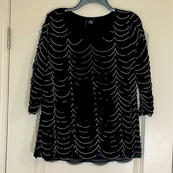 New Directions Black and White Top Size 1X - Picture 1 of 5